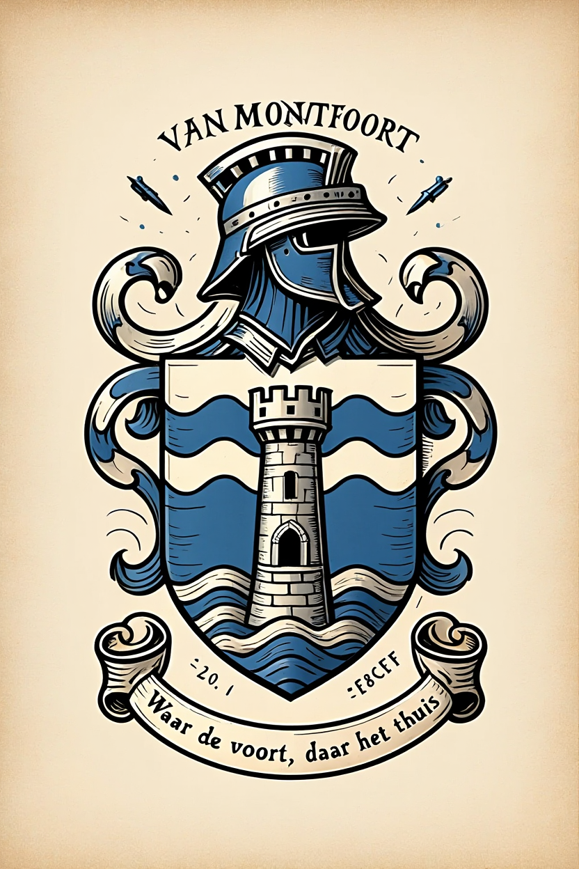 Familiewapen van de achternaam VAN MONTFOORT (vergrendeld)