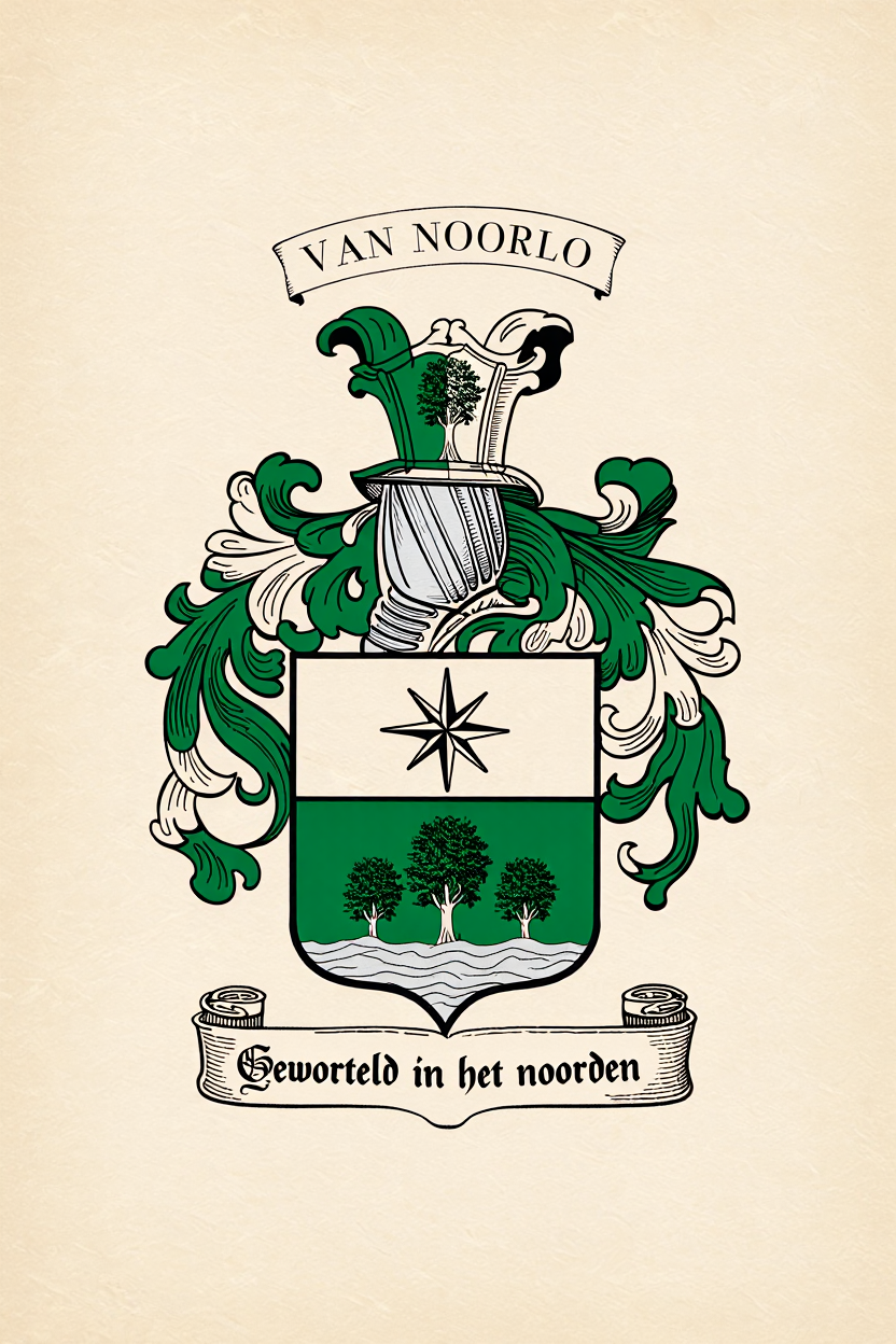 Familiewapen van de achternaam VAN NOORLO (vergrendeld)