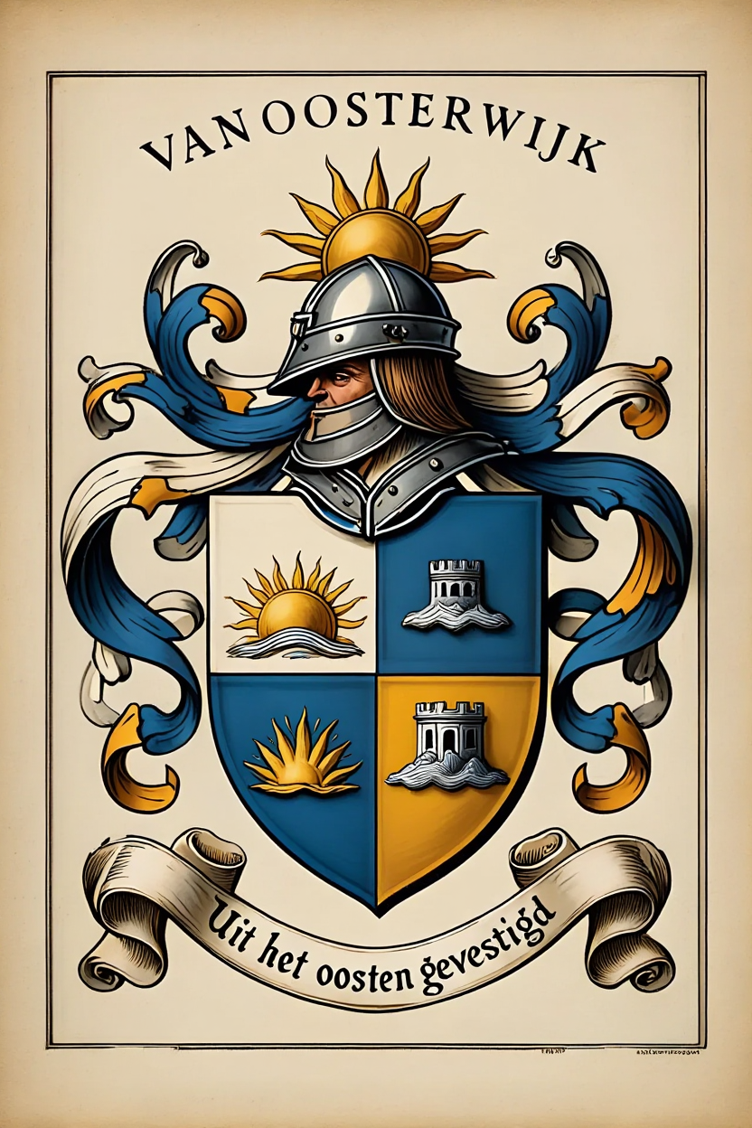 Familiewapen van de achternaam VAN OOSTERWIJK (vergrendeld)