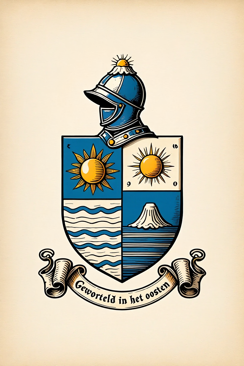Familiewapen van de achternaam VAN OOSTRUM (vergrendeld)