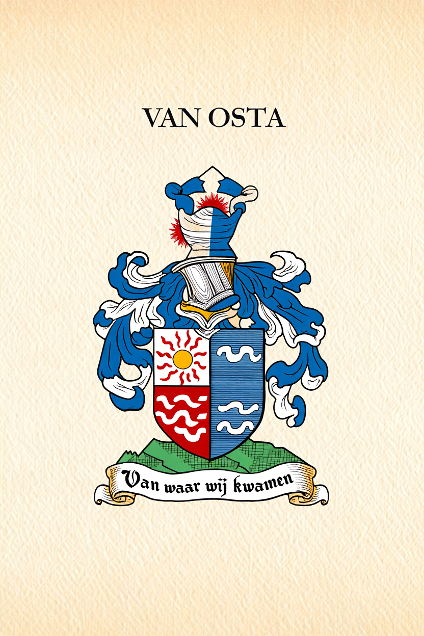 Familiewapen van de achternaam VAN OSTA (vergrendeld)