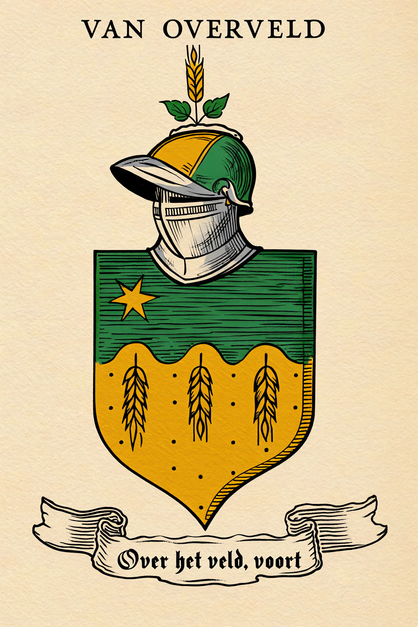 Familiewapen van de achternaam VAN OVERVELD (vergrendeld)