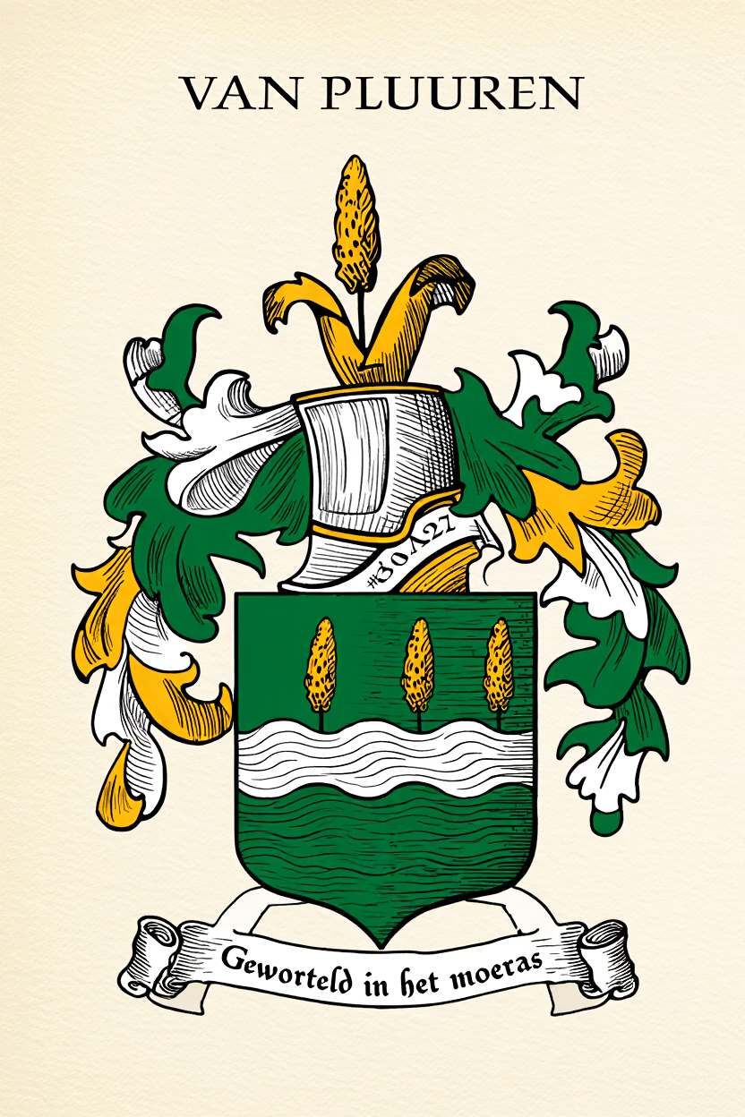 Familiewapen van de achternaam VAN PLUUREN (vergrendeld)
