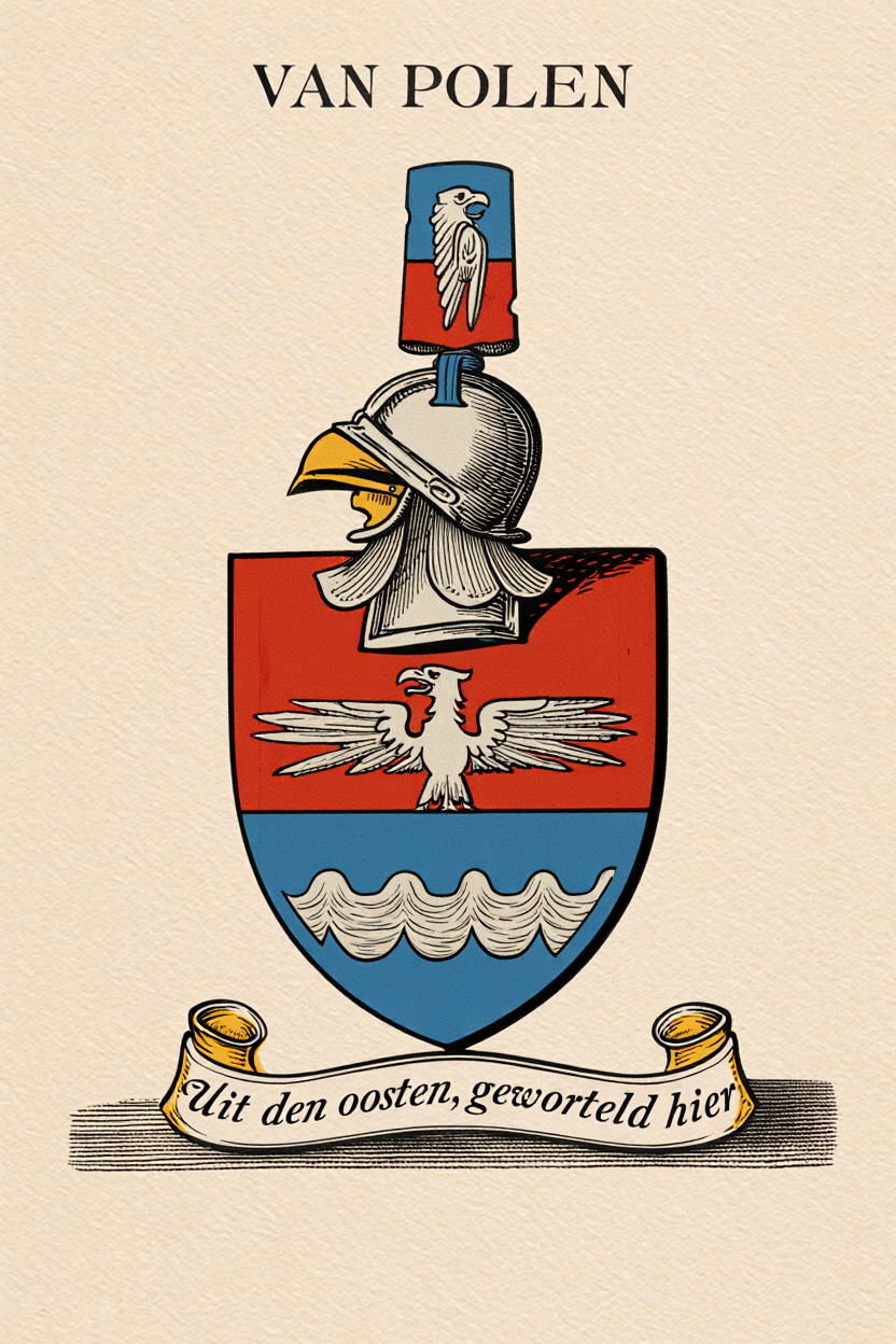 Familiewapen van de achternaam VAN POLEN (vergrendeld)