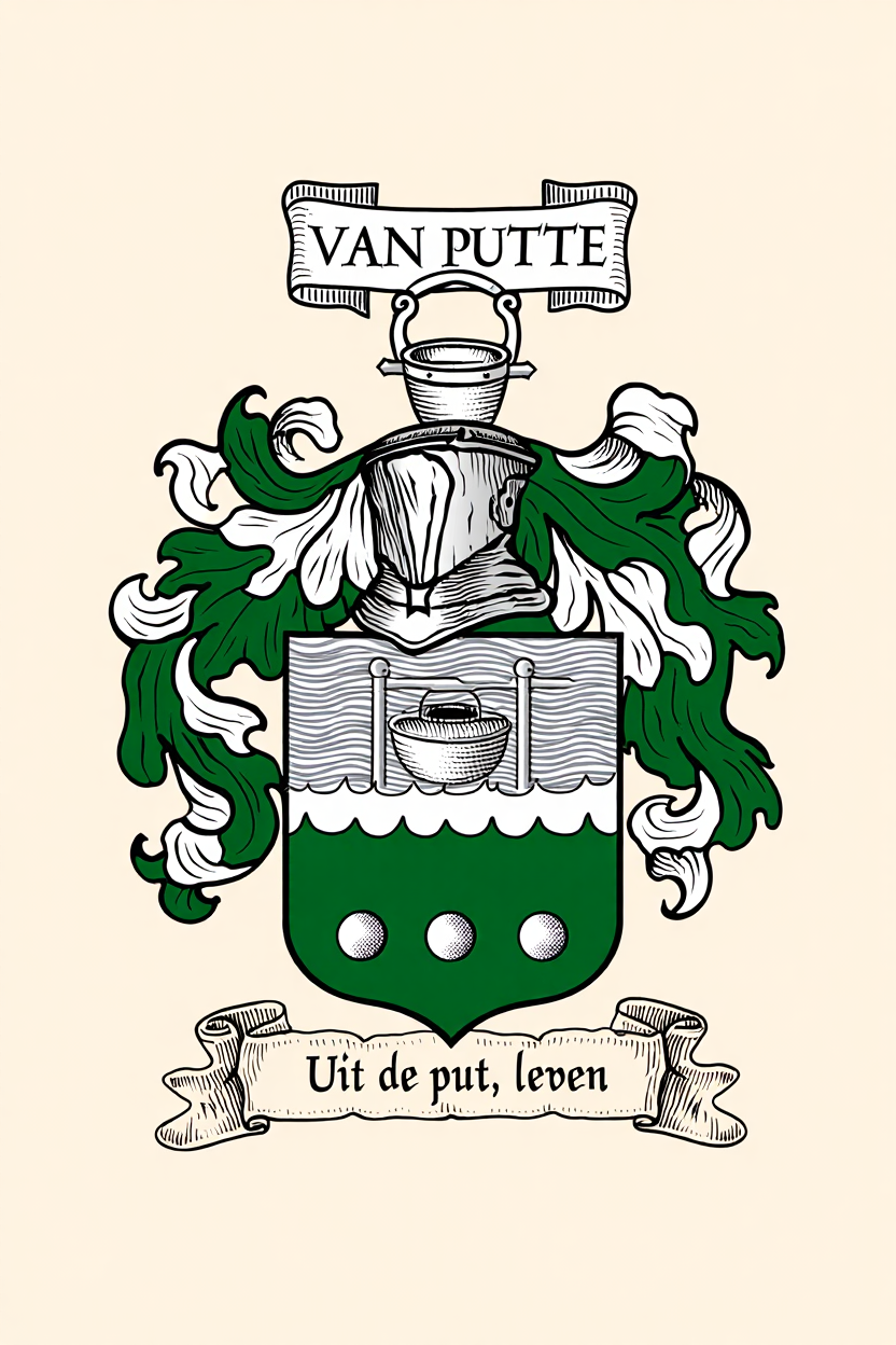 Familiewapen van de achternaam VAN PUTTE (vergrendeld)
