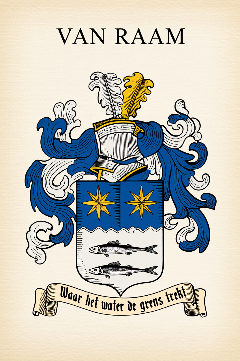 Familiewapen van de achternaam VAN RAAM (vergrendeld)