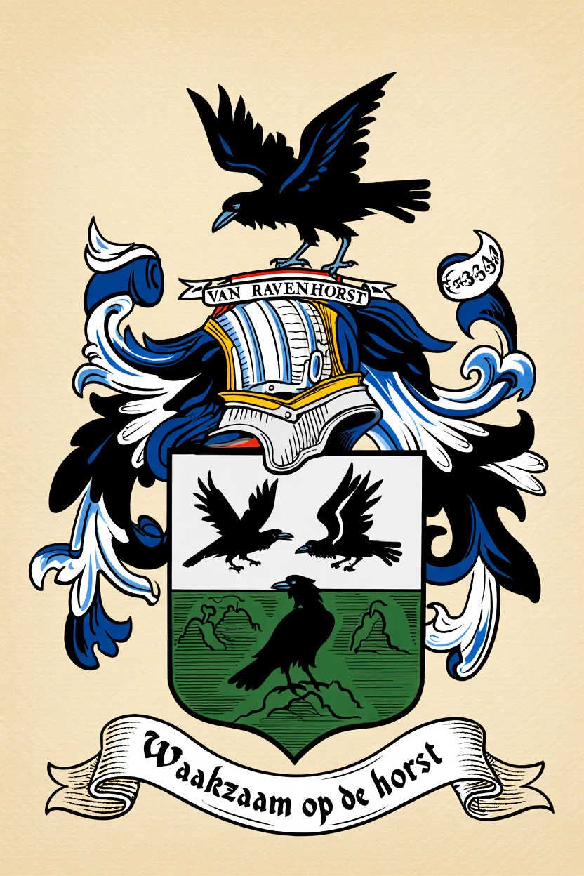 Familiewapen van de achternaam VAN RAVENHORST (vergrendeld)