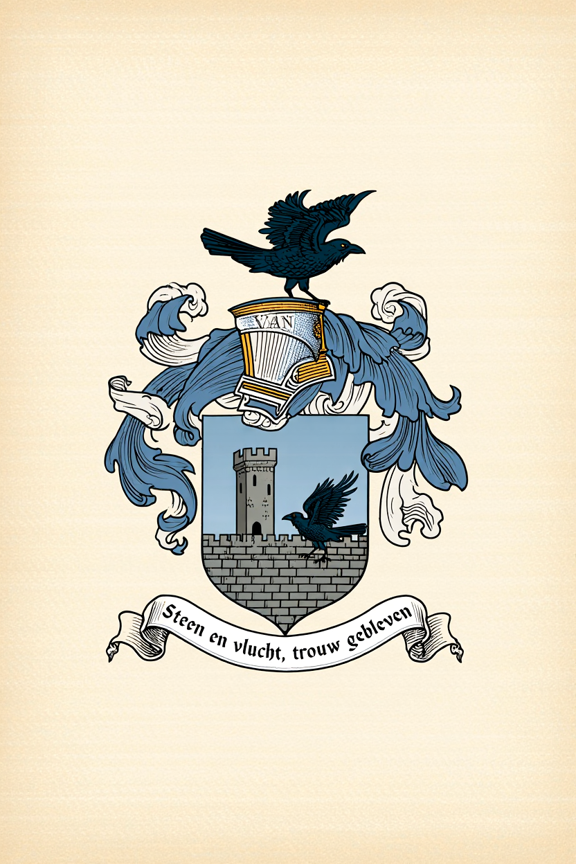 Familiewapen van de achternaam VAN RAVESTEIJN (vergrendeld)