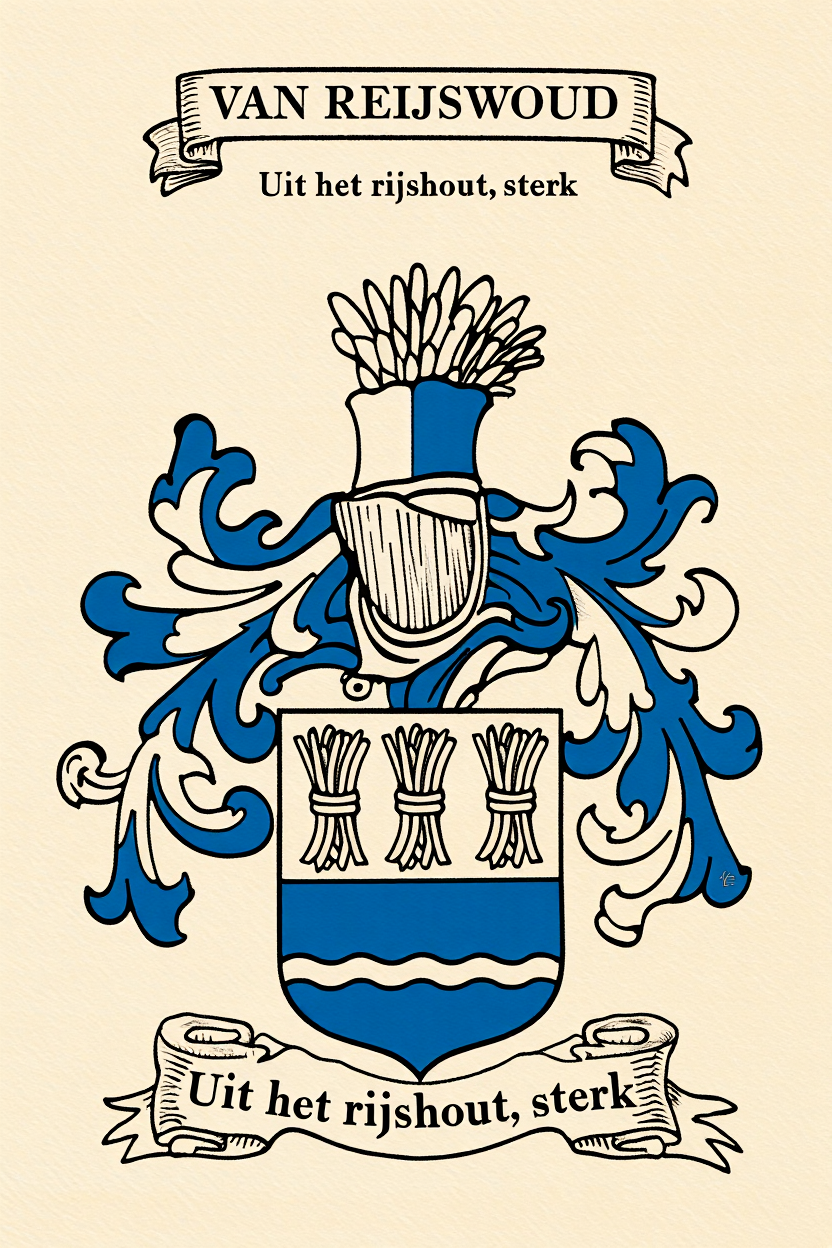 Familiewapen van de achternaam VAN REIJSWOUD (vergrendeld)