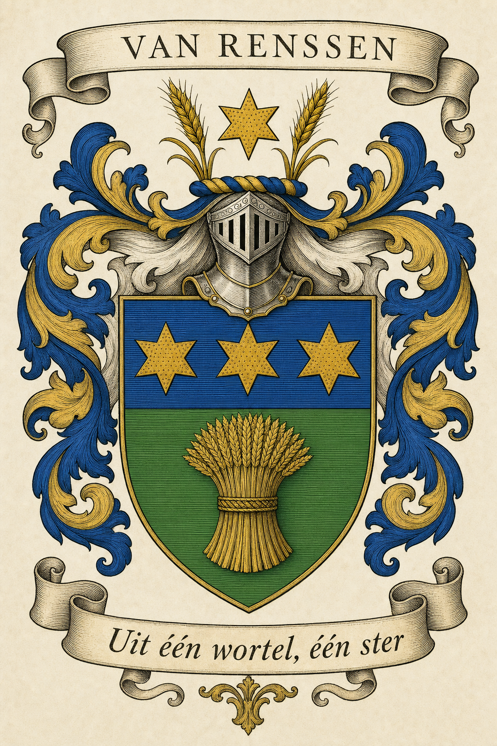 Familiewapen van de achternaam VAN RENSSEN (vergrendeld)