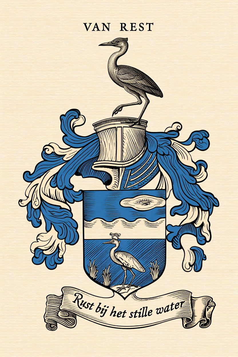 Familiewapen van de achternaam VAN REST (vergrendeld)