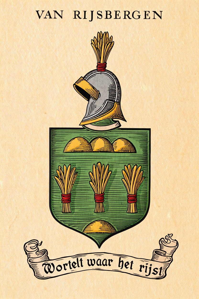 Familiewapen van de achternaam VAN RIJSBERGEN (vergrendeld)