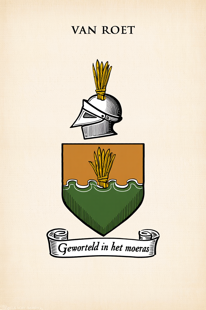 Familiewapen van de achternaam VAN ROET (vergrendeld)