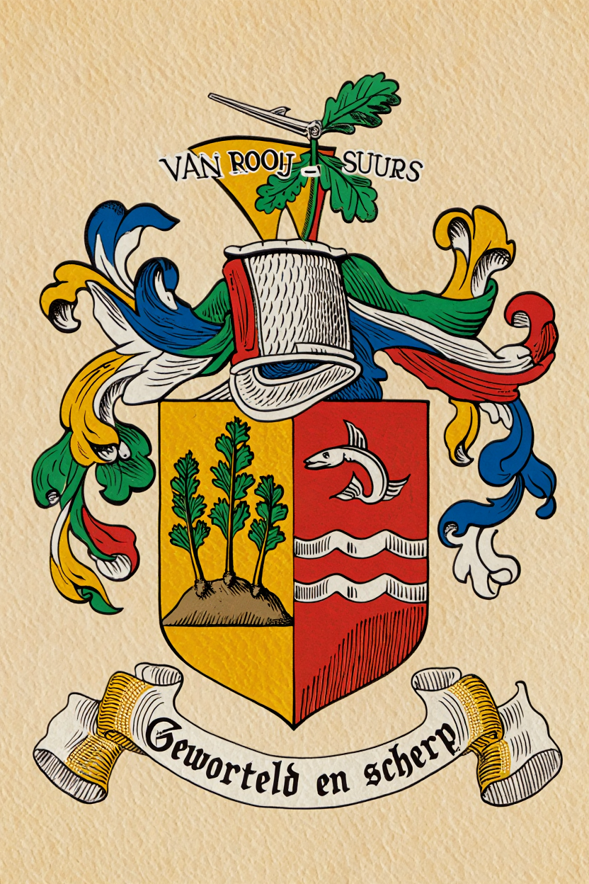 Familiewapen van de achternaam VAN ROOIJ - SUURS (vergrendeld)