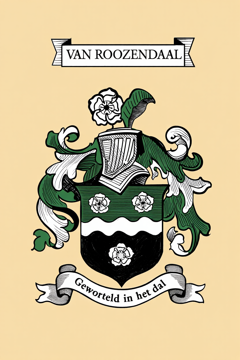 Familiewapen van de achternaam VAN ROOZENDAAL