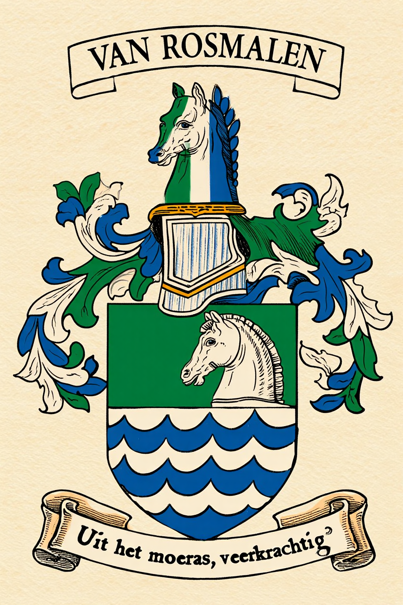Familiewapen van de achternaam VAN ROSMALEN (vergrendeld)