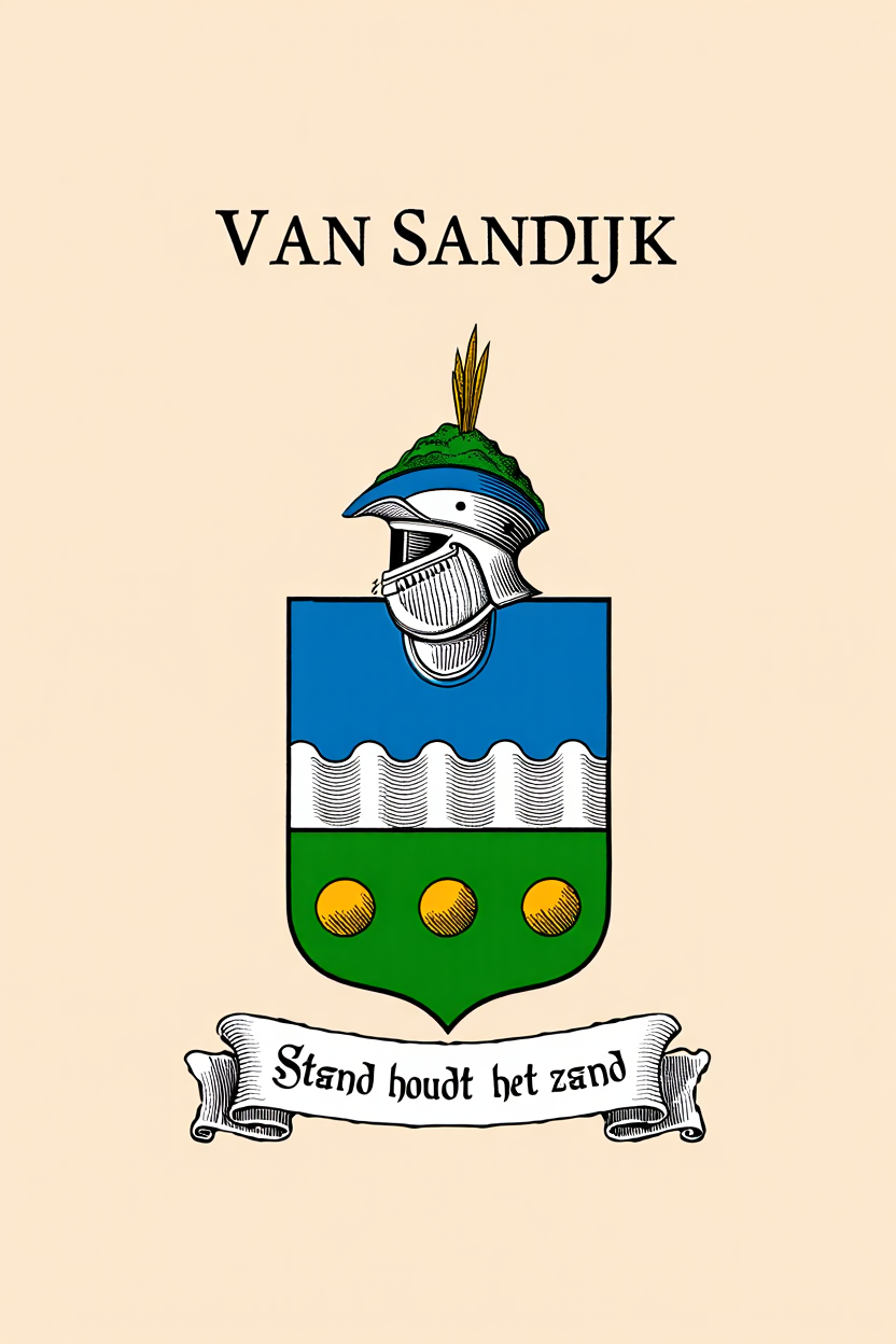 Familiewapen van de achternaam VAN SANDIJK (vergrendeld)