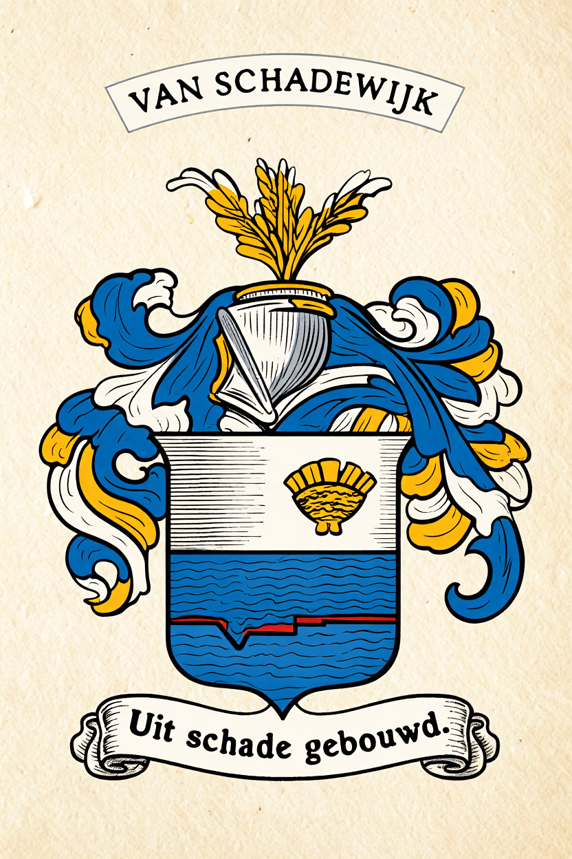 Familiewapen van de achternaam VAN SCHADEWIJK (vergrendeld)