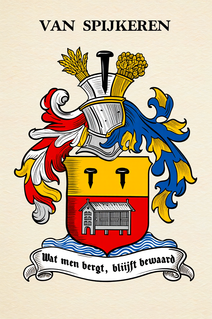Familiewapen van de achternaam VAN SPIJKEREN (vergrendeld)