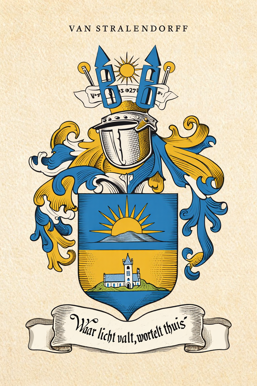 Familiewapen van de achternaam VAN STRALENDORFF (vergrendeld)