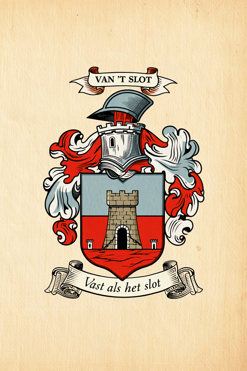 Familiewapen van de achternaam VAN ‘T SLOT