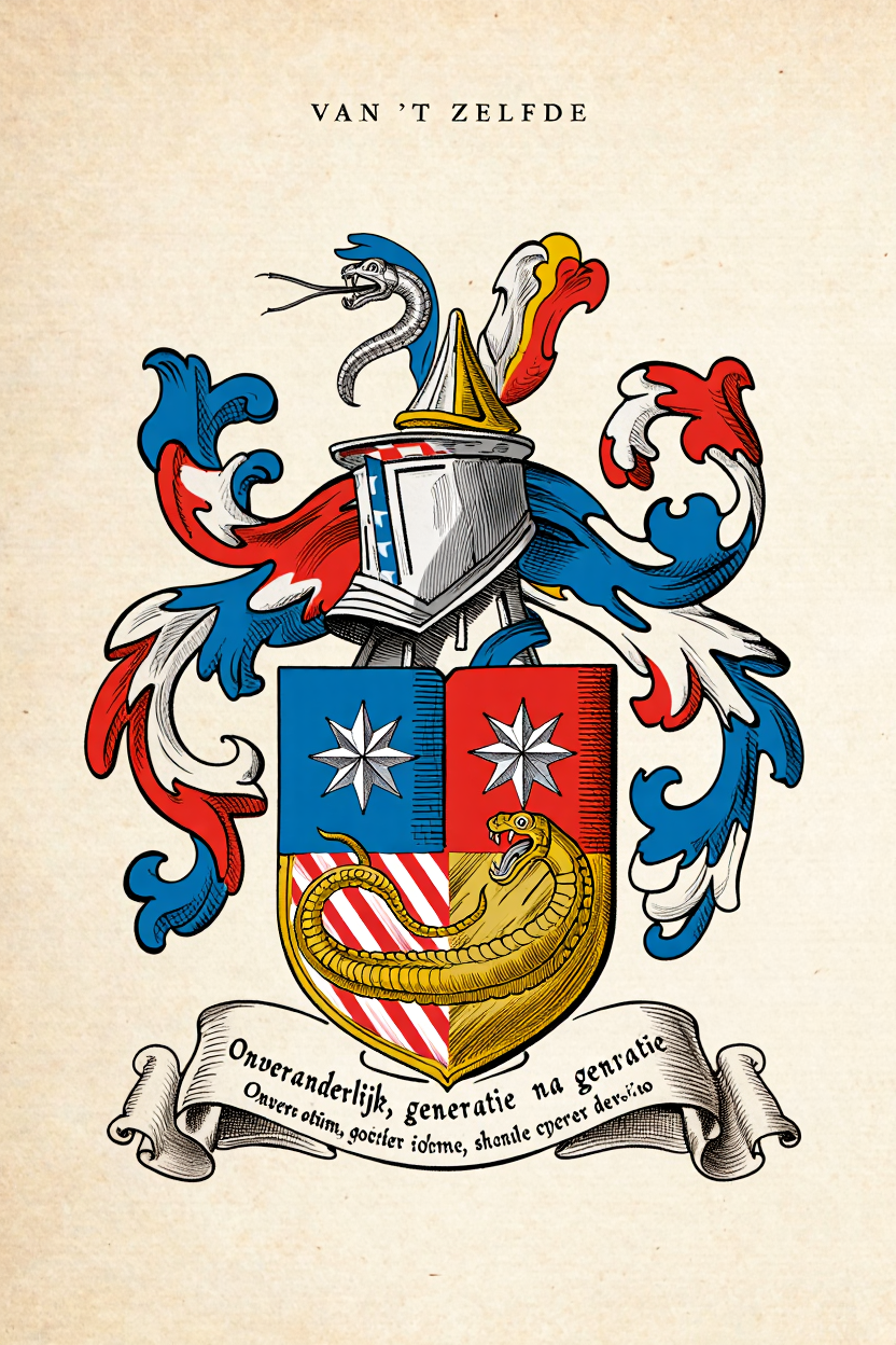 Familiewapen van de achternaam VAN ‘T ZELFDE (vergrendeld)