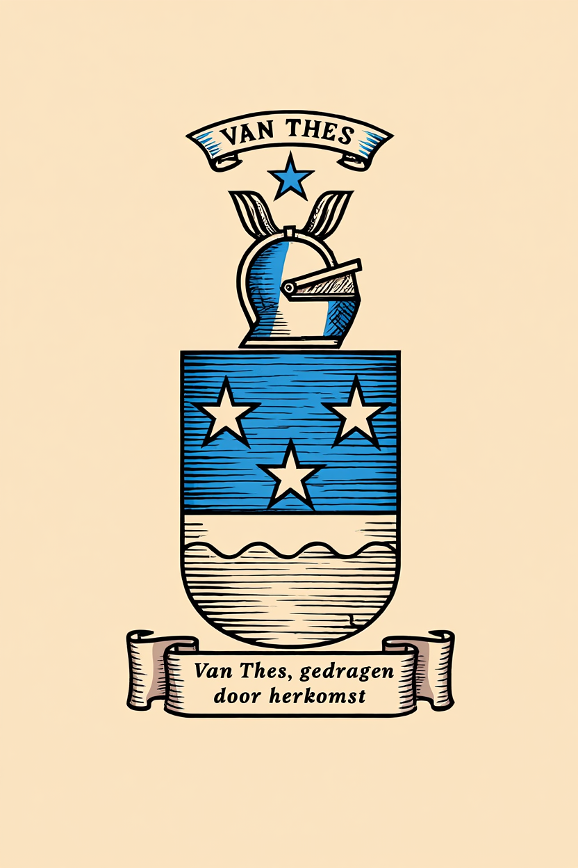 Familiewapen van de achternaam VAN THES (vergrendeld)