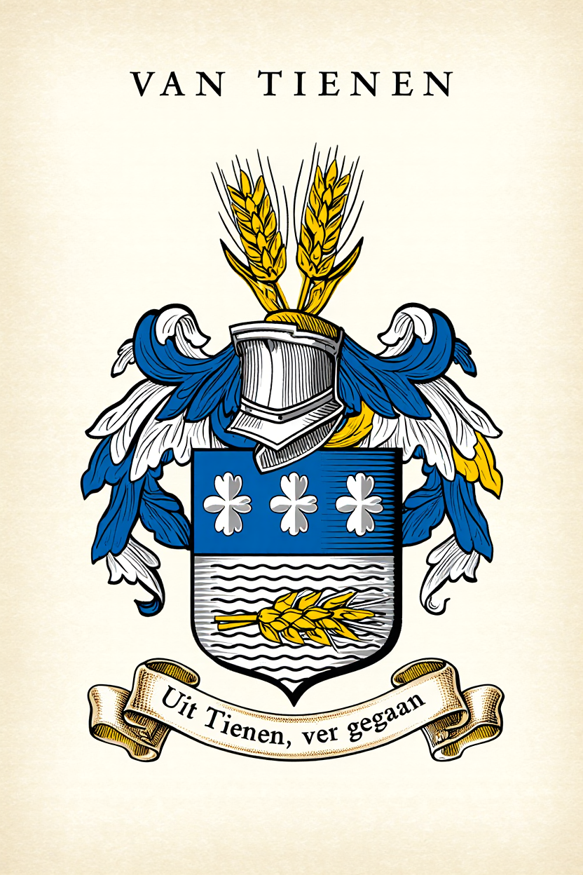 Familiewapen van de achternaam VAN TIENEN (vergrendeld)