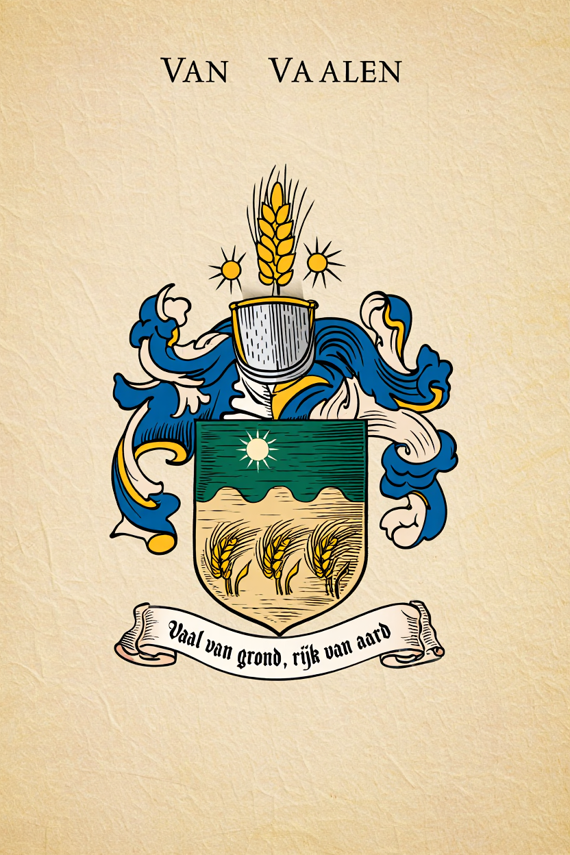 Familiewapen van de achternaam VAN VAALEN (vergrendeld)
