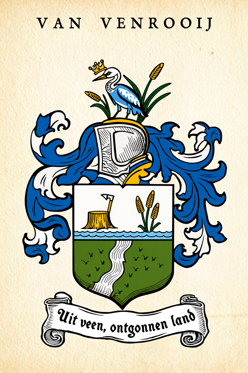 Familiewapen van de achternaam VAN VENROOIJ (vergrendeld)