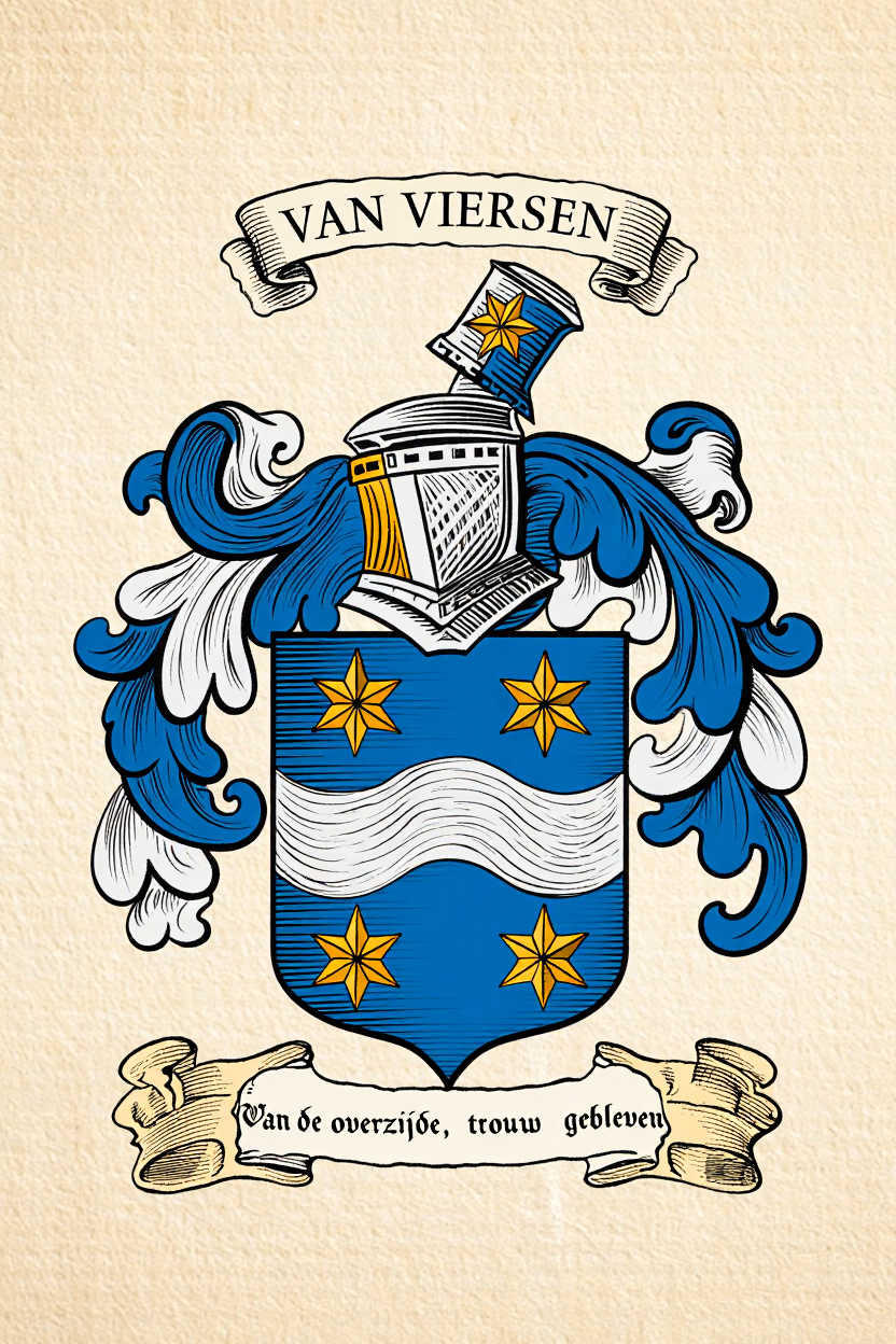 Familiewapen van de achternaam VAN VIERSEN (vergrendeld)