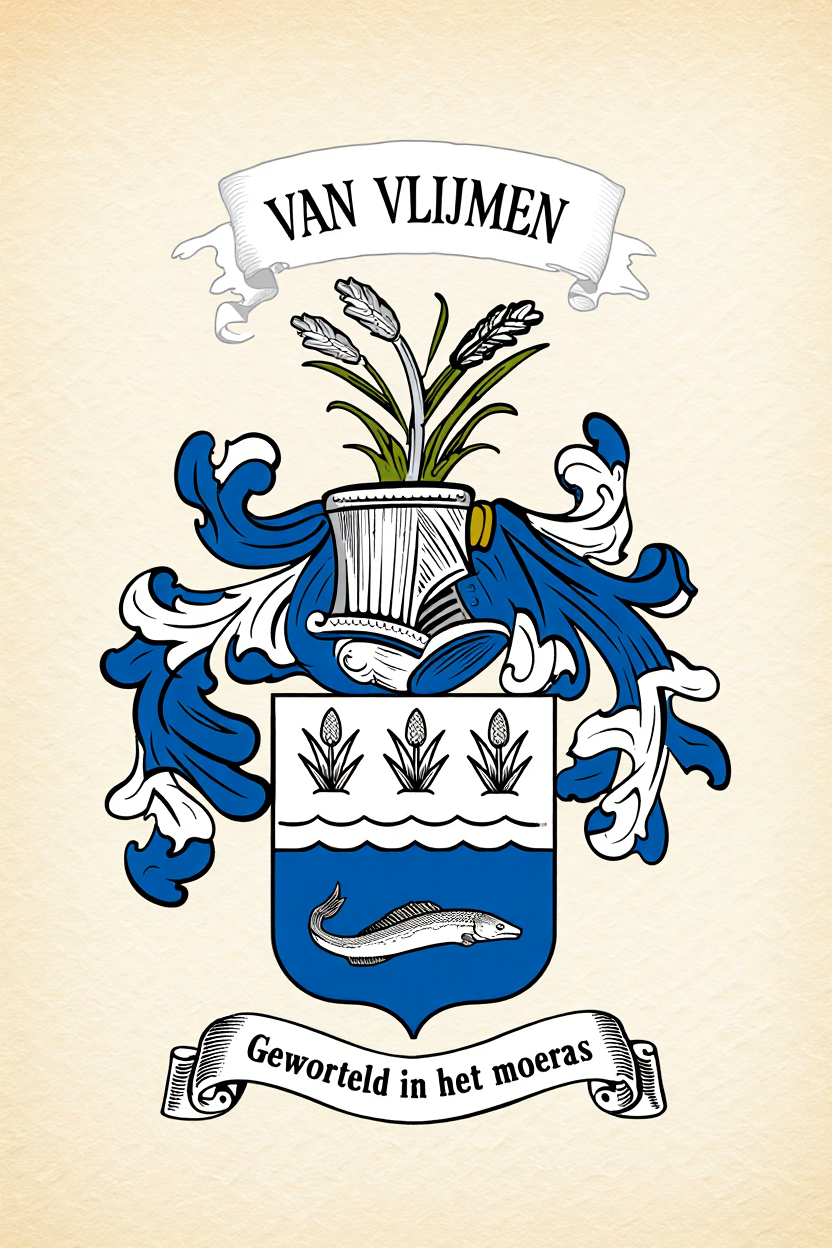 Familiewapen van de achternaam VAN VLIJMEN (vergrendeld)