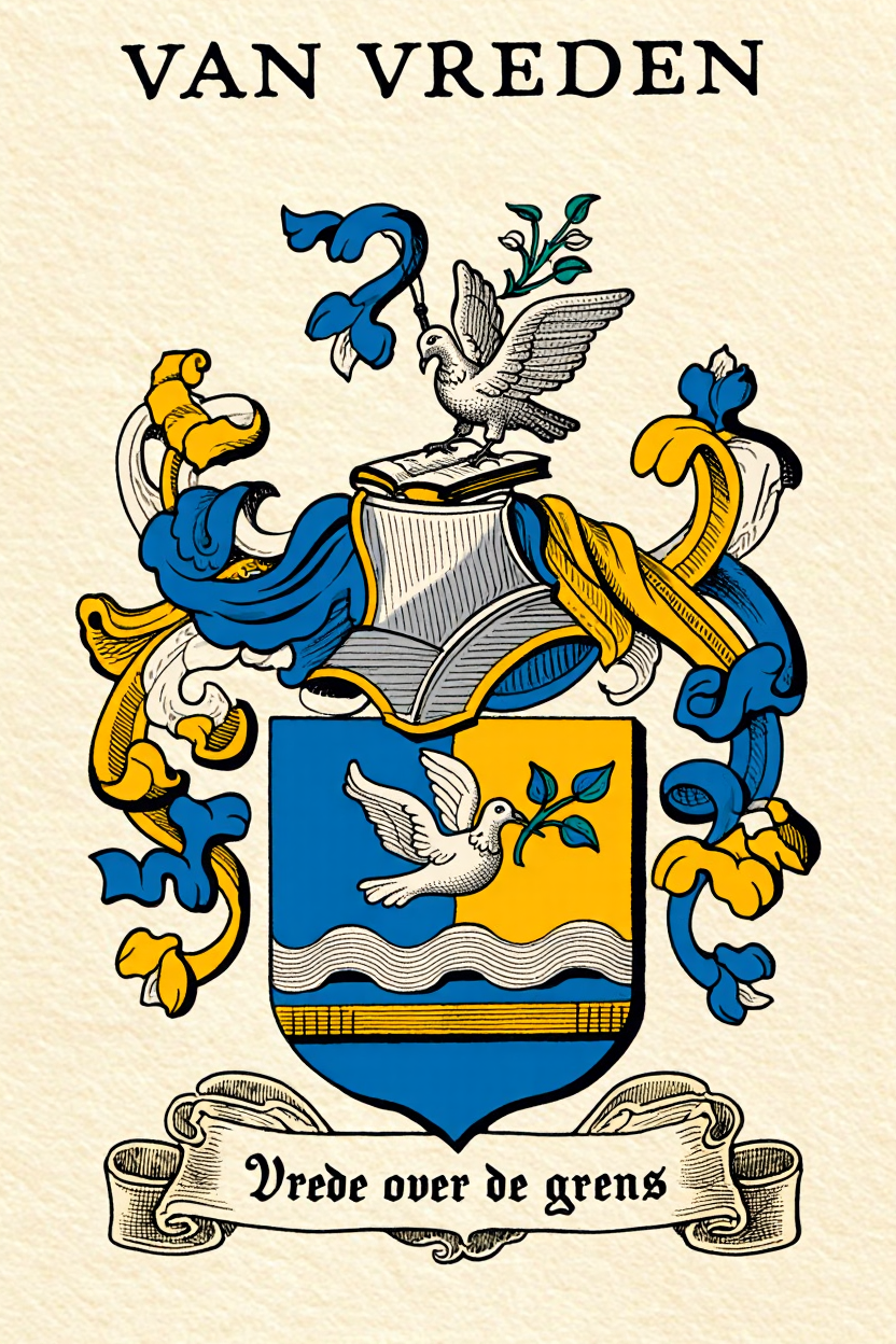 Familiewapen van de achternaam VAN VREDEN (vergrendeld)