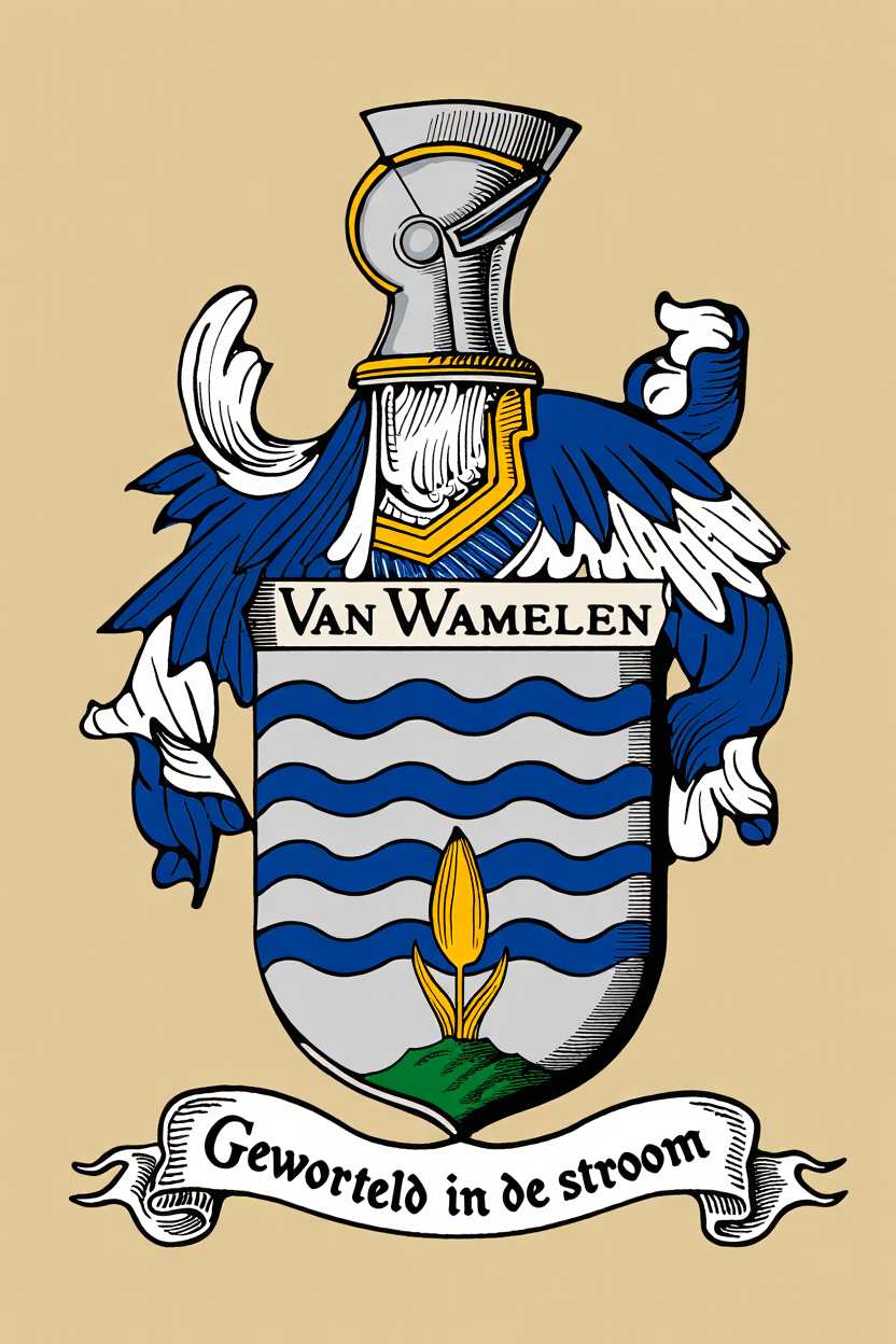 Familiewapen van de achternaam VAN WAMELEN (vergrendeld)
