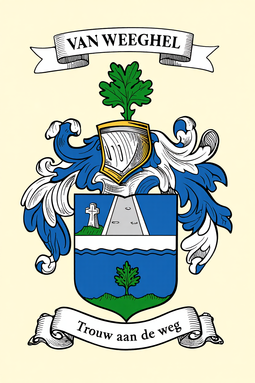 Familiewapen van de achternaam VAN WEEGHEL (vergrendeld)