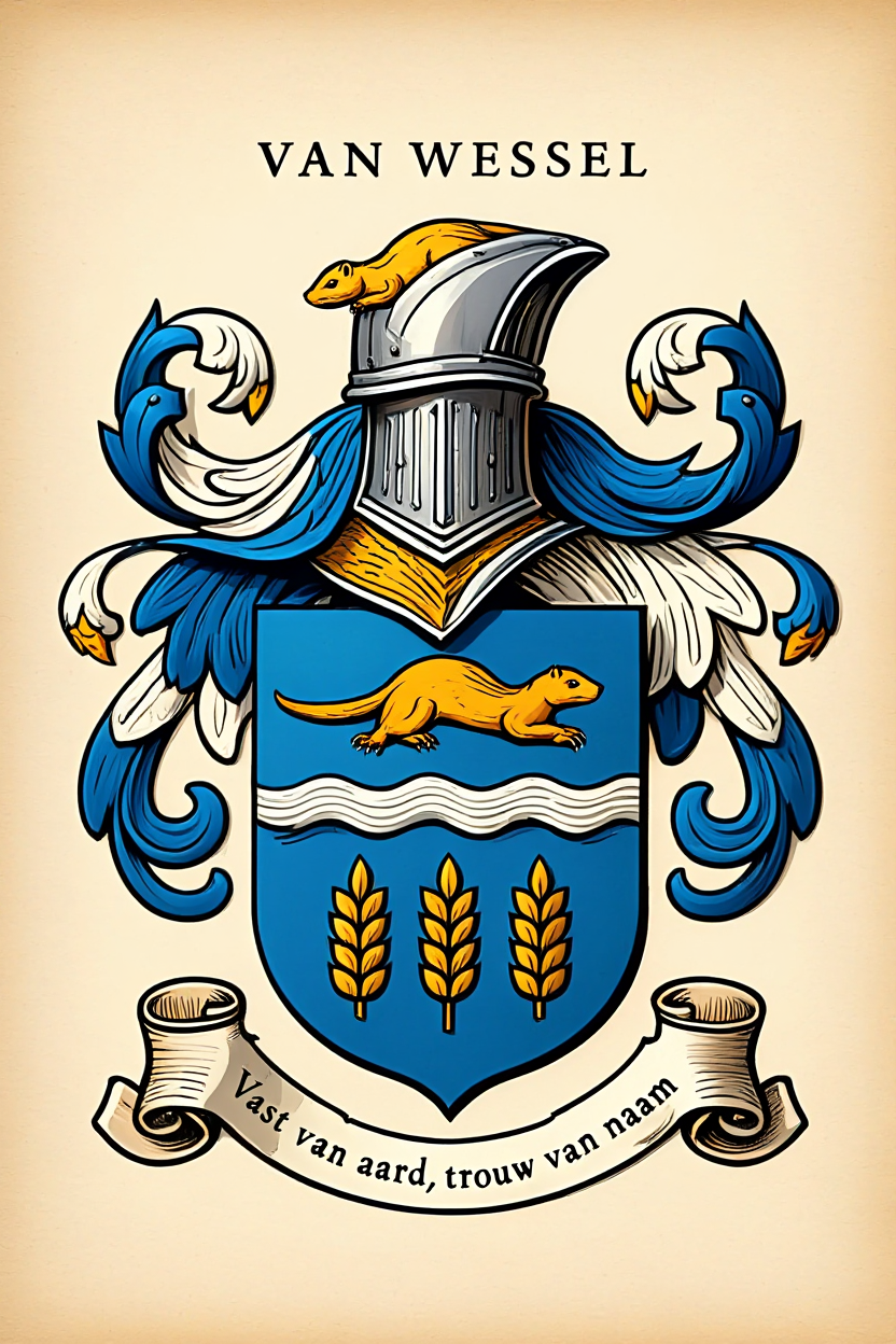 Familiewapen van de achternaam VAN WESSEL (vergrendeld)