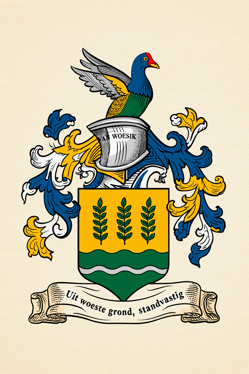 Familiewapen van de achternaam VAN WOESIK (vergrendeld)
