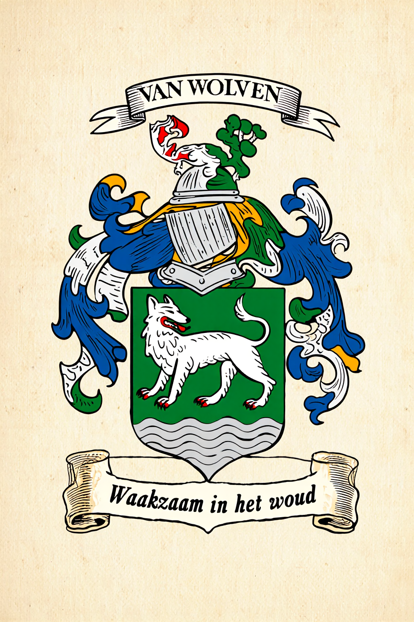 Familiewapen van de achternaam VAN WOLVEN