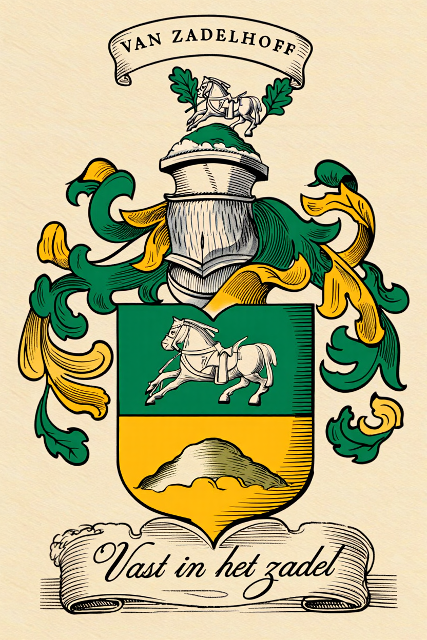 Familiewapen van de achternaam VAN ZADELHOFF (vergrendeld)