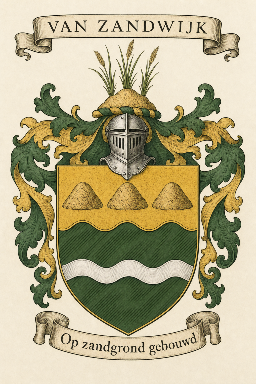Familiewapen van de achternaam VAN ZANDWIJK (vergrendeld)