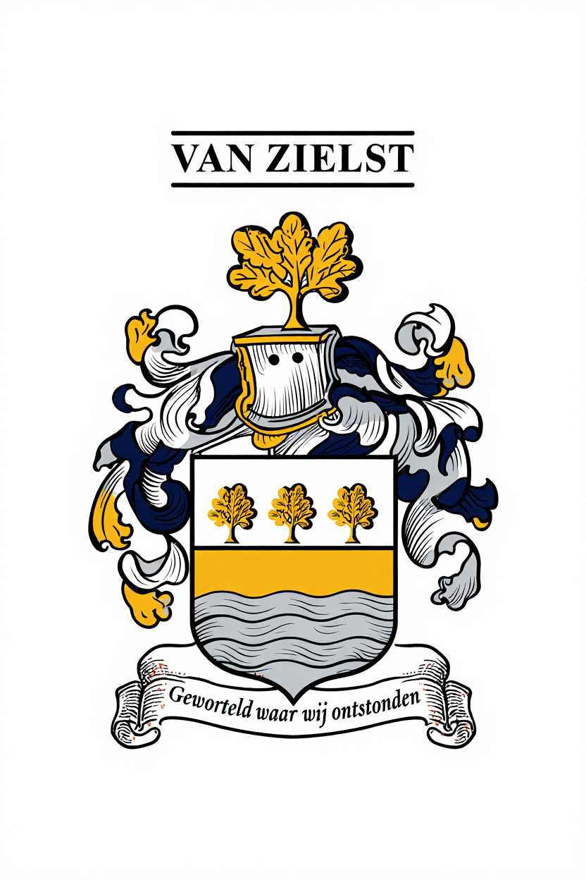 Familiewapen van de achternaam VAN ZIELST (vergrendeld)