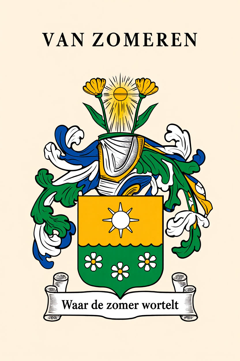 Familiewapen van de achternaam VAN ZOMEREN (vergrendeld)