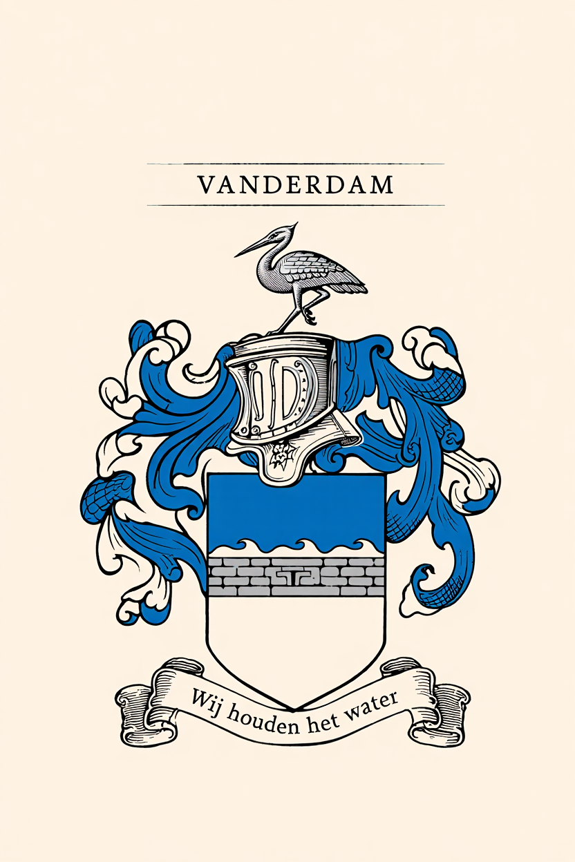 Familiewapen van de achternaam VANDERDAM (vergrendeld)