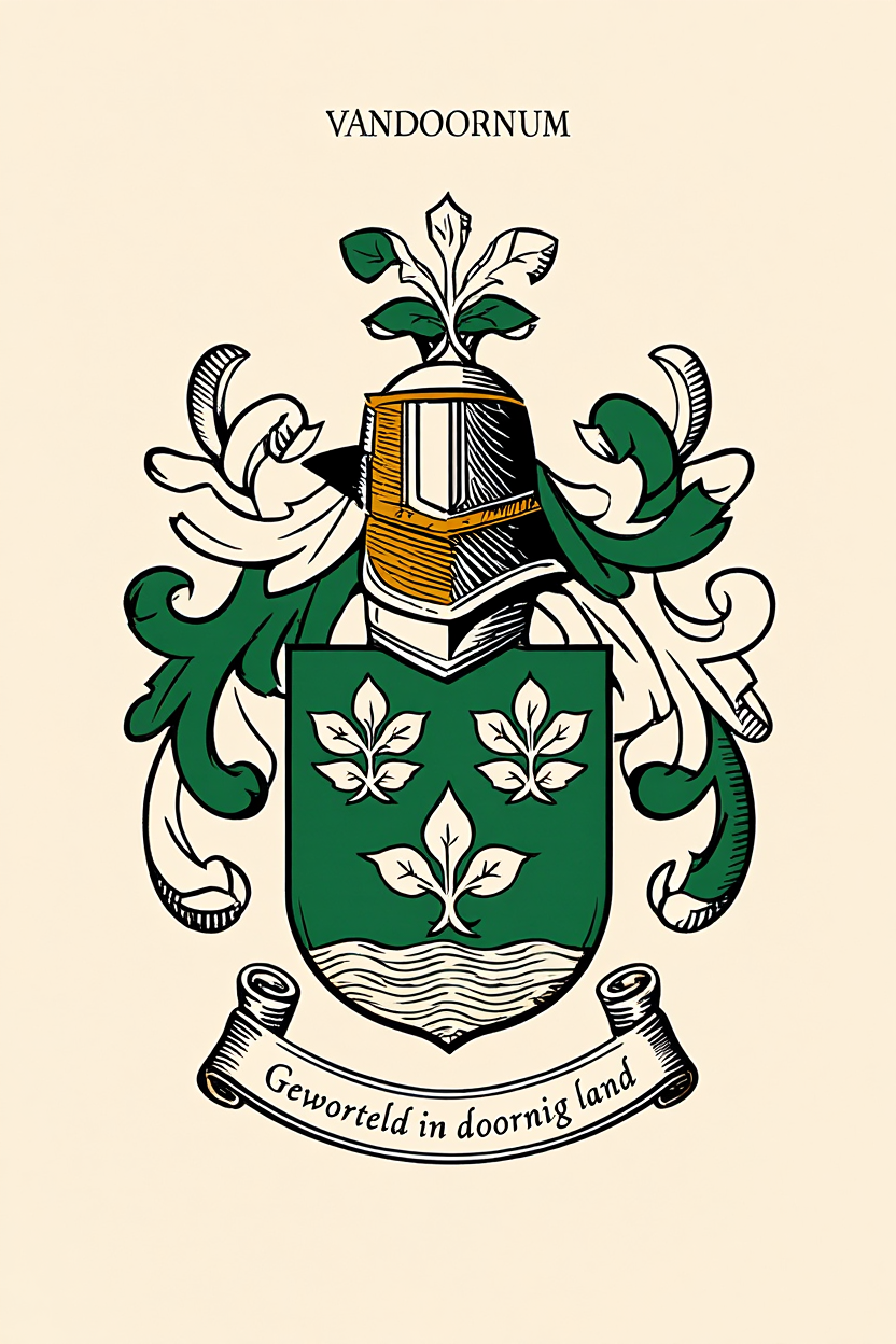 Familiewapen van de achternaam VANDOORNUM (vergrendeld)