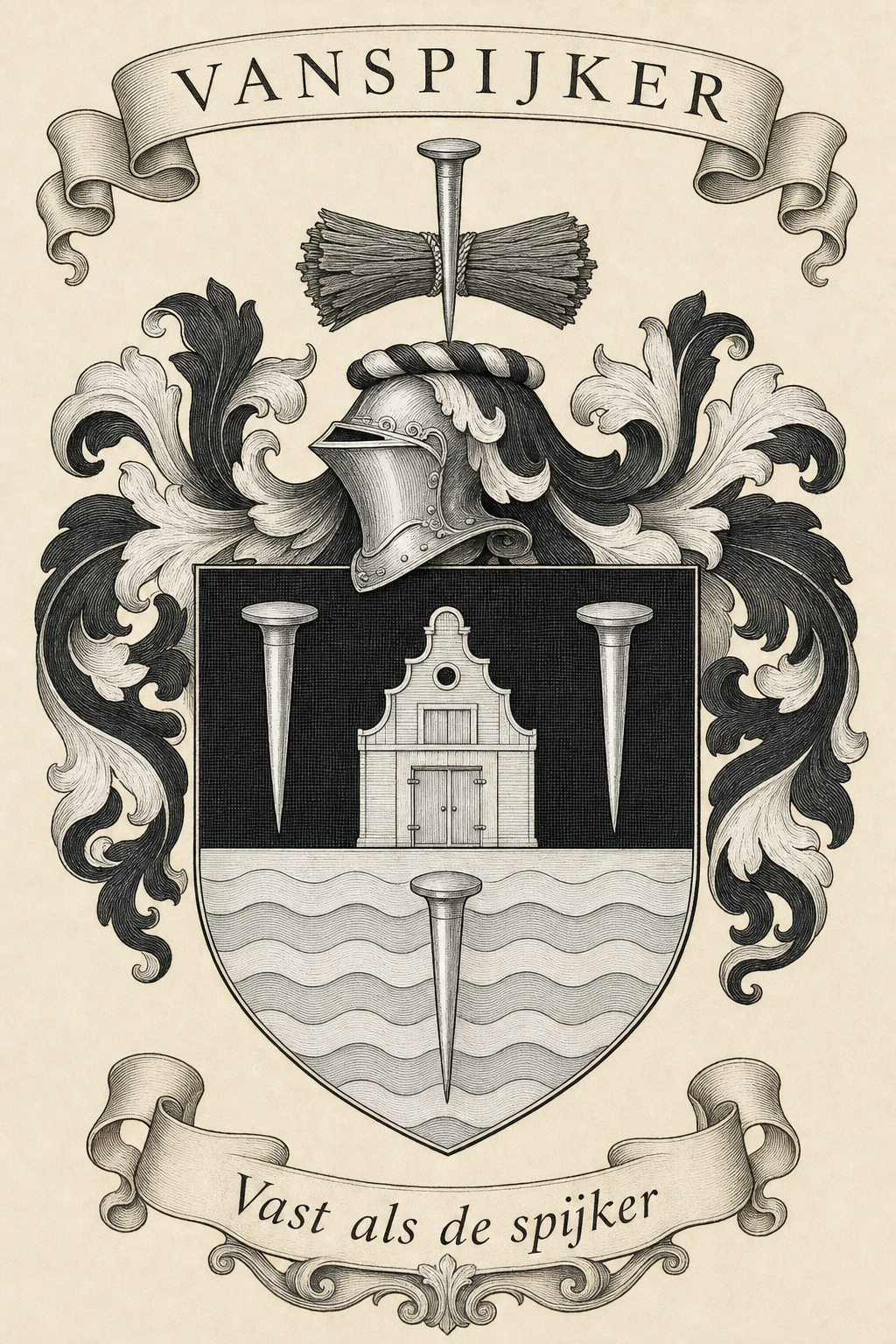 Familiewapen van de achternaam VANSPIJKER (vergrendeld)