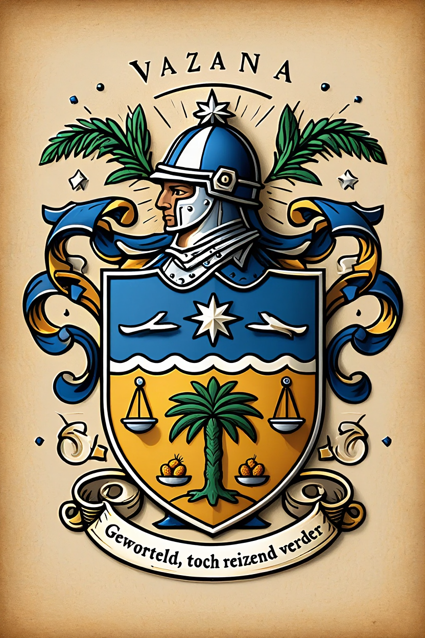 Familiewapen van de achternaam VAZANA (vergrendeld)