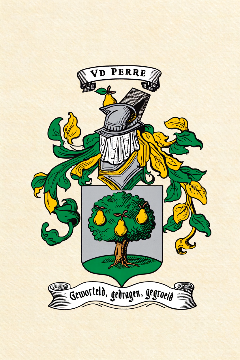 Familiewapen van de achternaam VD PERRE (vergrendeld)