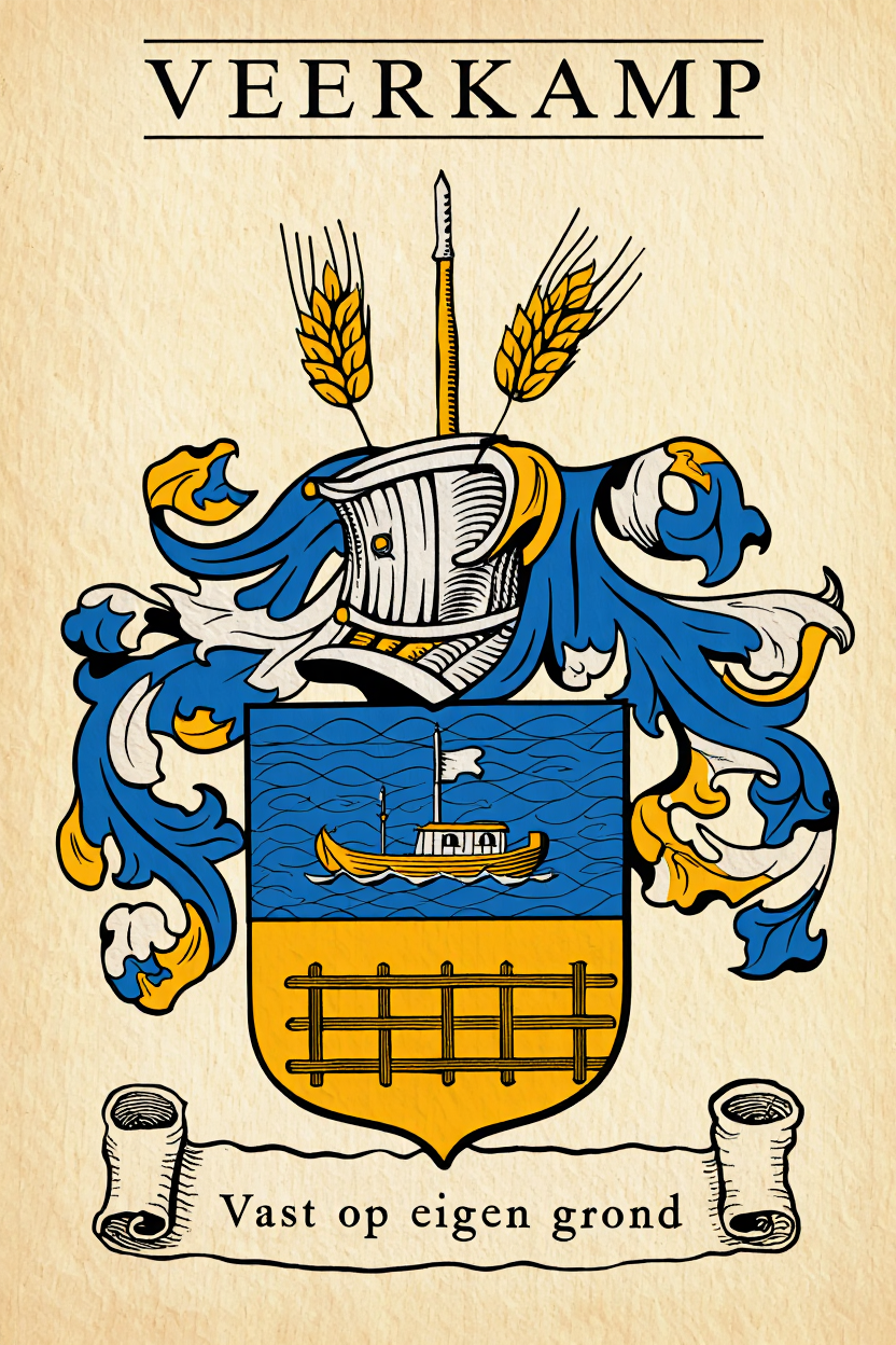 Familiewapen van de achternaam VEERKAMP (vergrendeld)