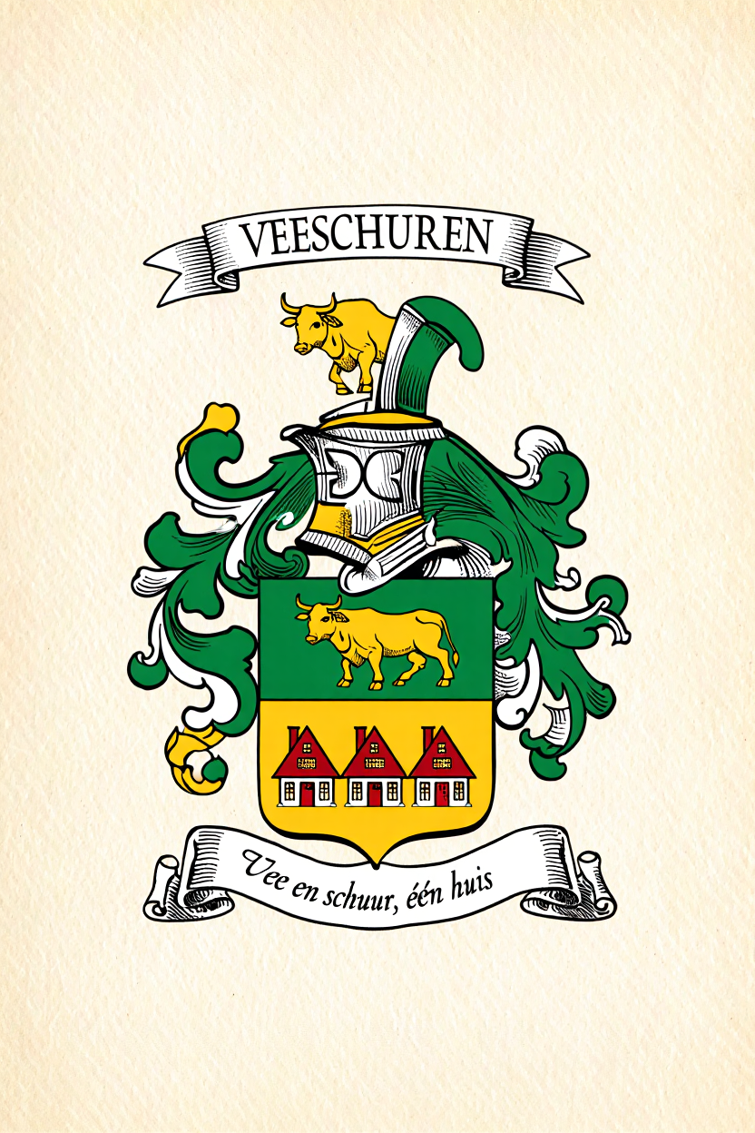 Familiewapen van de achternaam VEESCHUREN (vergrendeld)