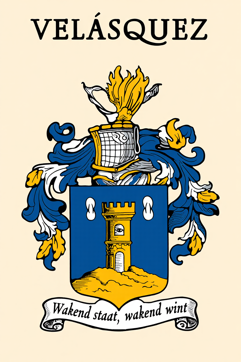 Familiewapen van de achternaam VELÁSQUEZ (vergrendeld)